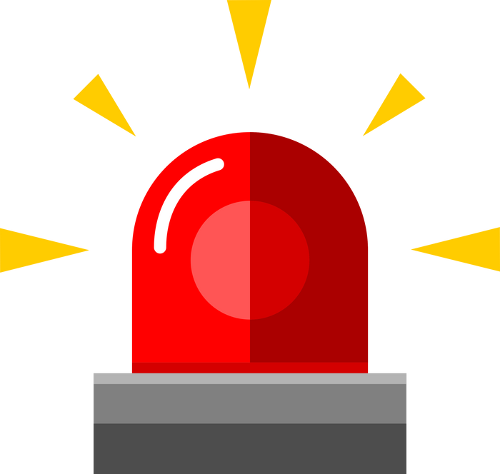 Red alarm siren emergency fighing light icon